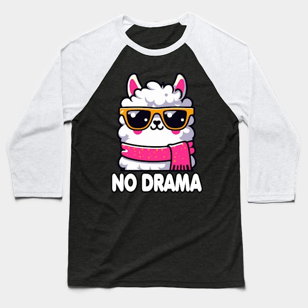 No Drama Funny Cute Llama For Alpaca Lover Baseball T-Shirt by valiantbrotha